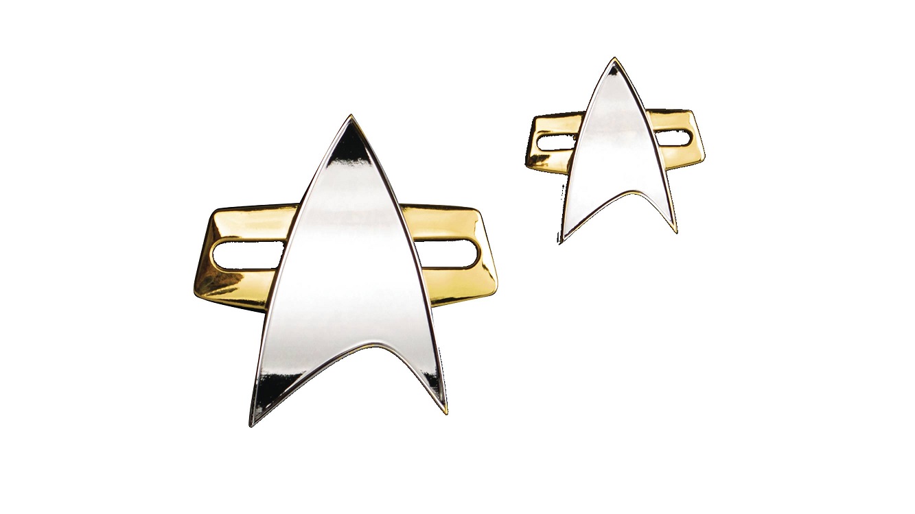 Quantum Mechanix - Star Trek Voyager Deep Space 9 Picard Communication Badge  and Pin Replica Set #QMX-49
