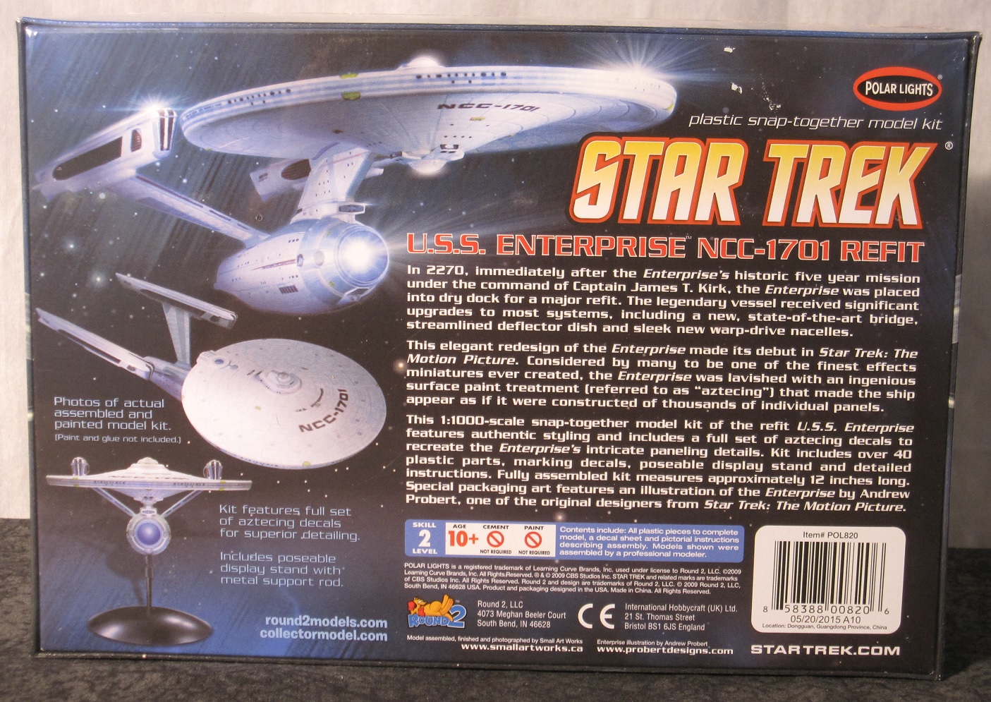 Star Trek 1:1000 scale U.S.S. Enterprise NCC-1701-A Refit Plastic Model Kit