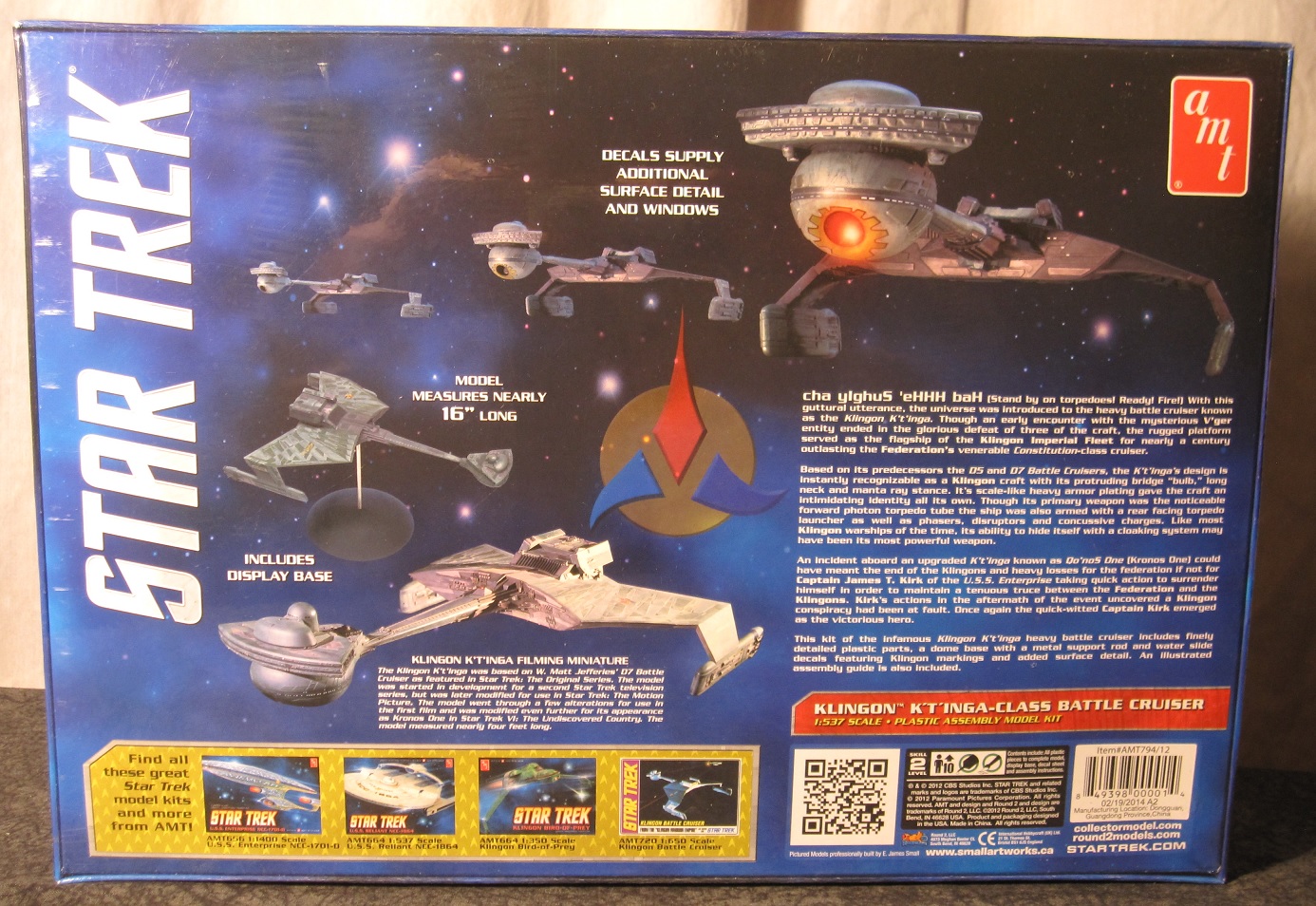 Star Trek 1:537 scale Klingon K'Tinga-Class Battle Cruiser Plastic Model Kit