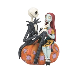 Disney Traditions Jim Shore Jack and Sally on Pumpkin Figue 